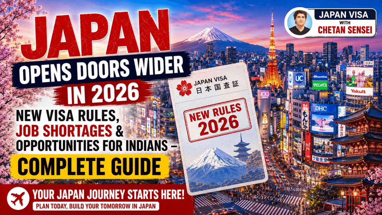 Japan Opens Doors Wider in 2026: New Visa Rules, Job Shortages & Opportunities for Indians – Complete Guide